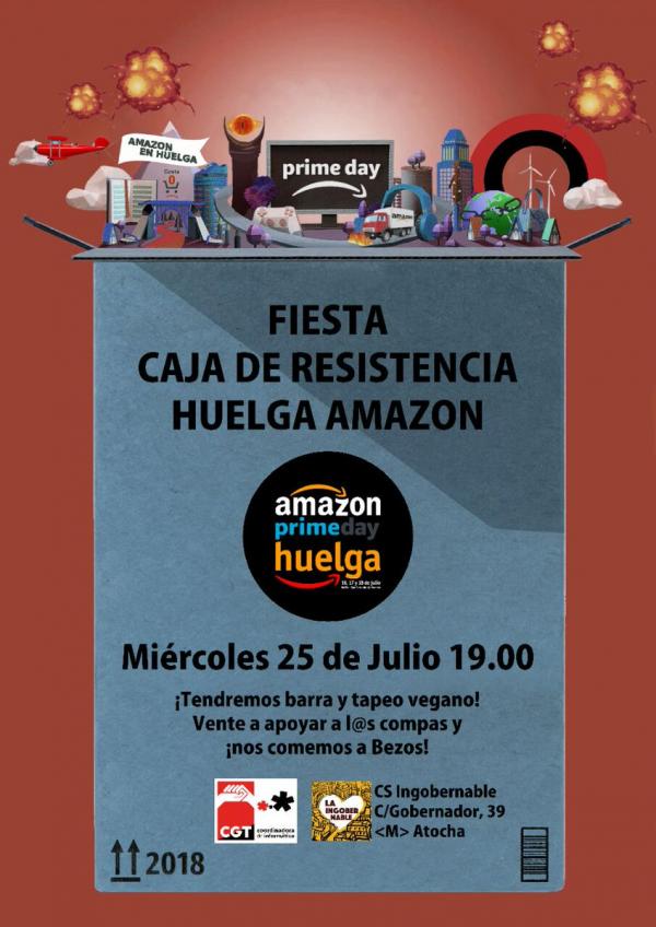 Caja de resistencia para la huelga en Amazon