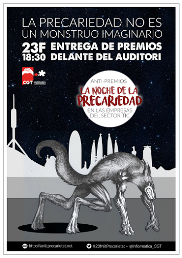 Cartel de la noche de la precariedad en el sector TIC