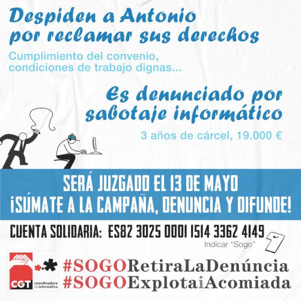 Despiden a Antonio por reclamar sus derechos